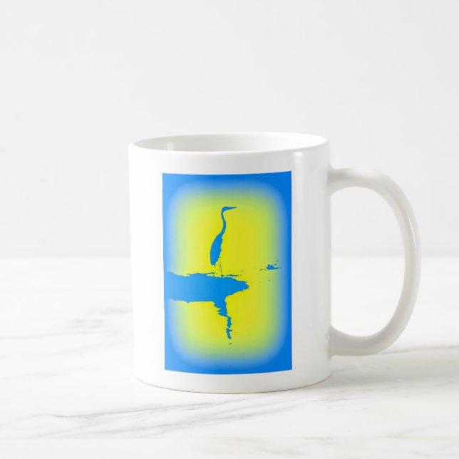 Taza De Café amanecer de la garza azul (Derecha)