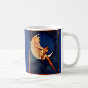 Taza De Café Amanecer de los años 1920 y hermosa mujer en la lu