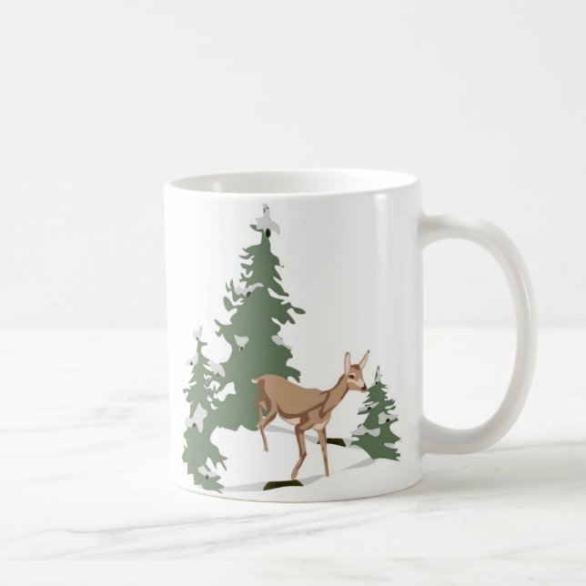 Taza De Café Amanecer en invierno y bosques de apos (Derecha)
