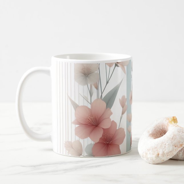 Taza De Café Amanecer floral (Con donut)