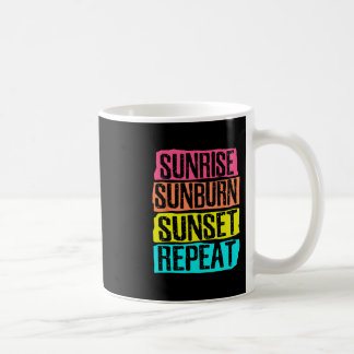 Taza De Café Amanecer Quemadura de sol Atardecer Repetir Vacaci
