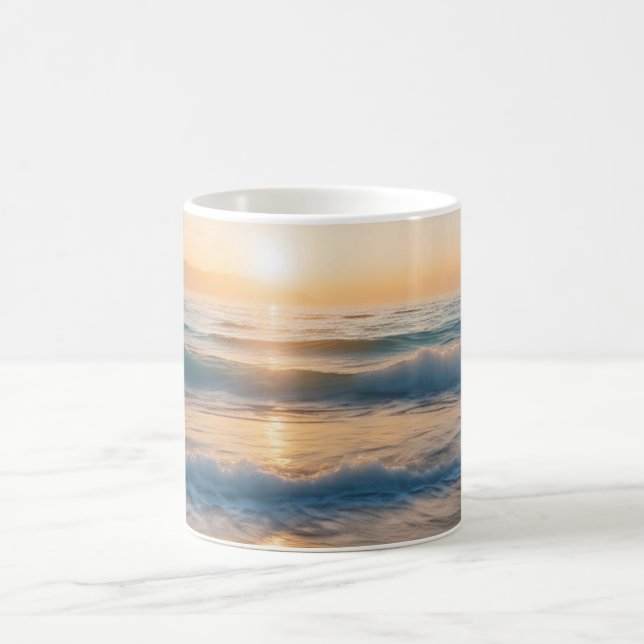 Taza De Café Amanecer sobre la playa (Centro)