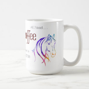 Taza De Café Amante de Caballo Acuarela 