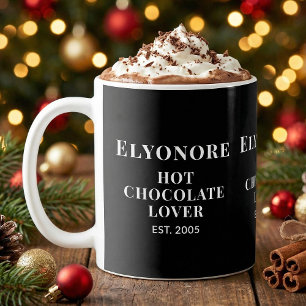 Taza De Café Amante de Chocolate Caliente Personalizado Letra B