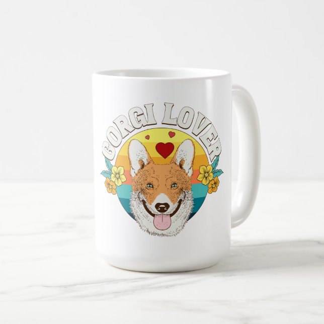 Taza De Café AMANTE DE CORGI arcoíris (Anverso derecho)