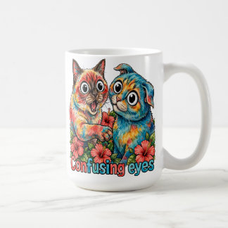 Taza De Café Amante de gato lindo gato divertido Siamés y Chart