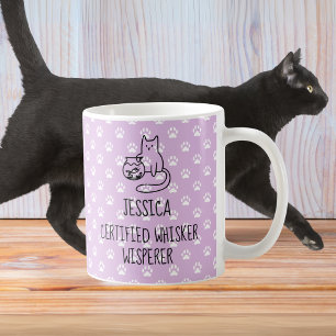 Taza De Café Amante de gato personalizado de Whisker Whisperer 