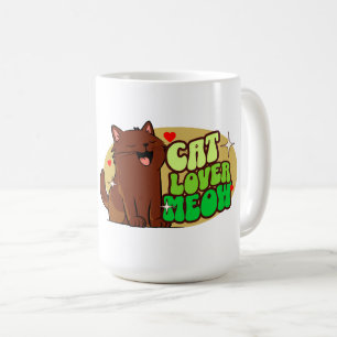 Taza De Café Amante de gatos Meow - gato marrón