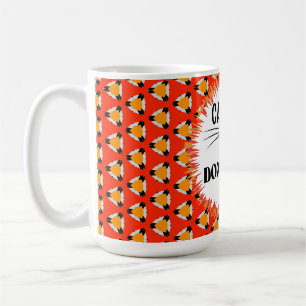 Taza De Café Amante de Gatos Rojo Naranja Negro Divertido