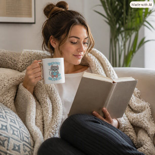 Taza De Café Amante de gatos y libros de Book Bunch