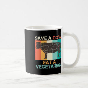 Taza De Café Amante de la carne salva una vaca come vegetariano