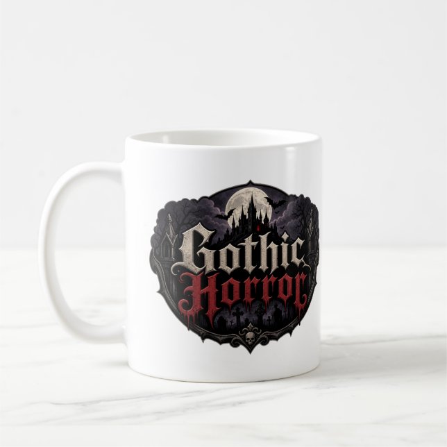 Taza De Café amante de la ficción de terror gótico (Izquierda)