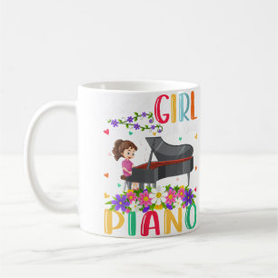 Taza De Café Amante de la música de piano para mujeres Solo una