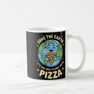 Taza De Café Amante de la pizza día de la tierra salva el plane