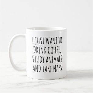Taza De Café Amante De La Zoología Graciosa, Estudia Los Animal