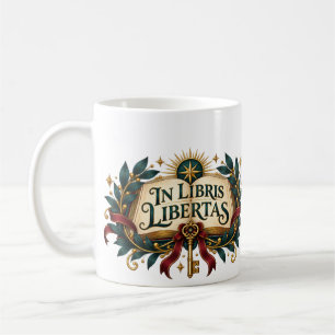 Taza De Café Amante de Libros Literarios In Libris Libertas