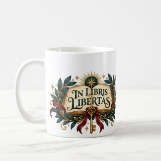 Taza De Café Amante de Libros Literarios In Libris Libertas