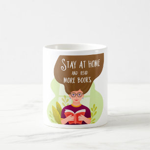 Taza De Café Amante de Libros Quédate en Casa Lee Más Libros