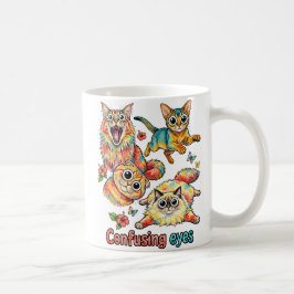 Taza De Café Amante de los gatos Diversión Cuarteto curioso de