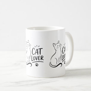 Taza De Café Amante de los gatos – Gato minimalista lindo