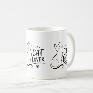 Taza De Café Amante de los gatos – Gato minimalista lindo