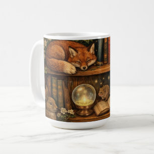 Taza De Café Amante de los libros retro animales del bosque