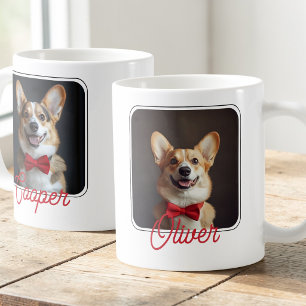 Taza De Café Amante de los Perros de Dos Fotos Día de San Valen