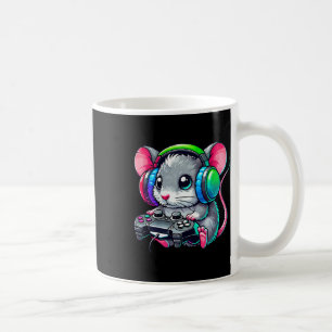 Taza De Café Amante de los videojuegos divertidos del ratón jug