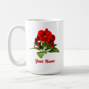 Taza De Café Amante de Pensamientos Floral Personalizado