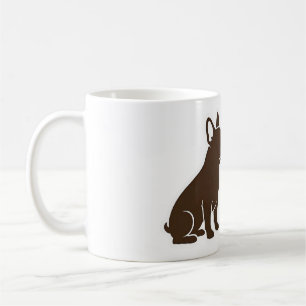 Taza De Café Amante de perros silueta minimalista de Bulldog Fr