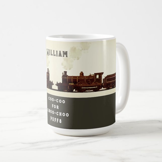 Taza De Café Amante de tren personalizado (Anverso derecho)