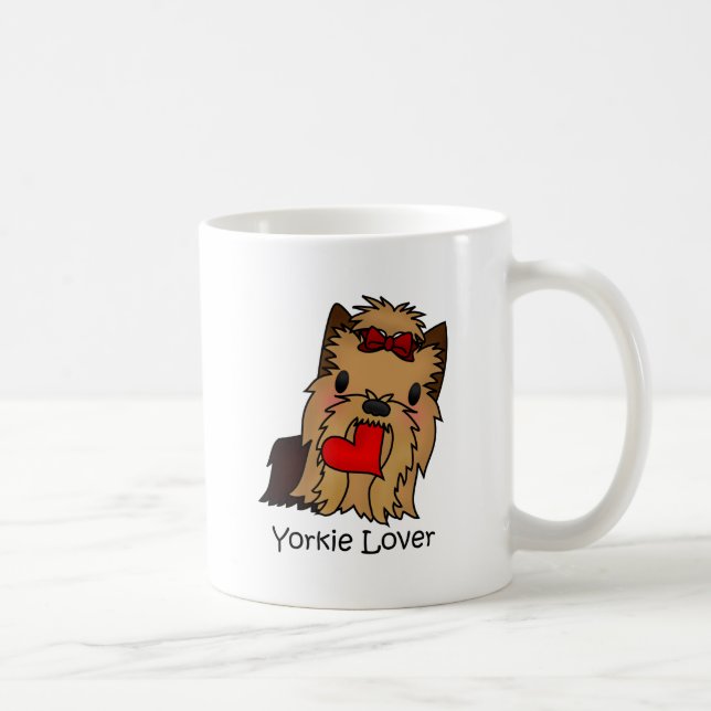 Taza De Café Amante de Yorkie, Yorkshire Terrier (Derecha)
