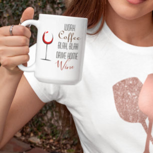 Taza De Café Amante del café divertido vino trabajo