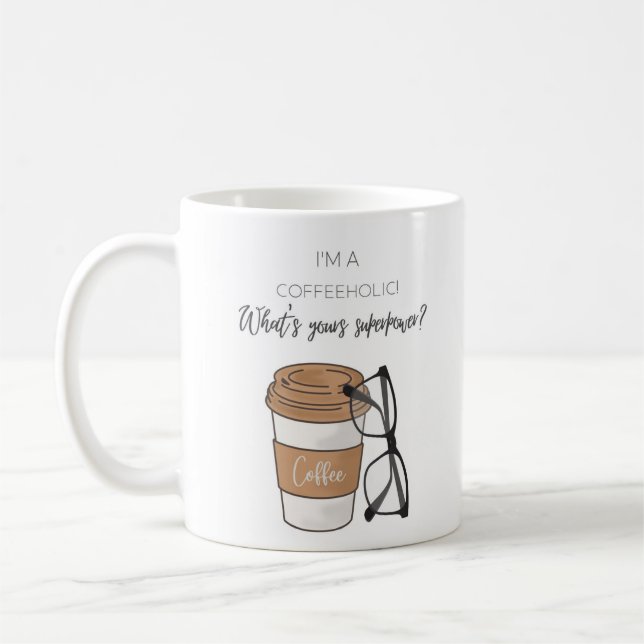 Taza De Café amante del café, holic del café, regalo para ella (Izquierda)