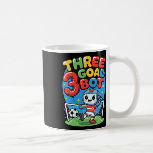Taza De Café Amante del fútbol de robot de tres goles Cumpleaño