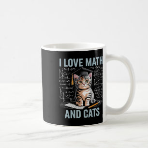 Taza De Café Amante del gato de las matemáticas, profesor de ma