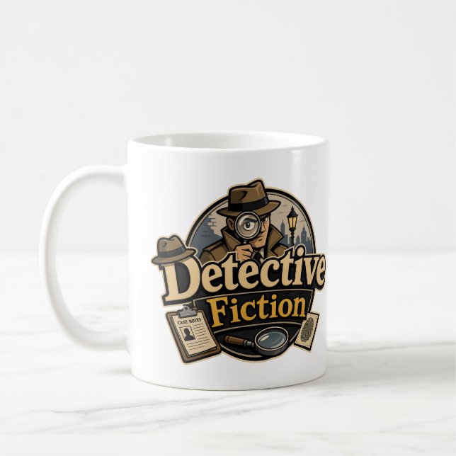 Taza De Café Amante del Género de Ficción Detectivesca (Izquierda)