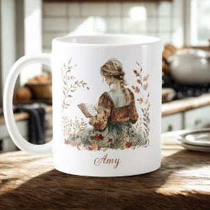 Taza De Café Amante del libro de otoño