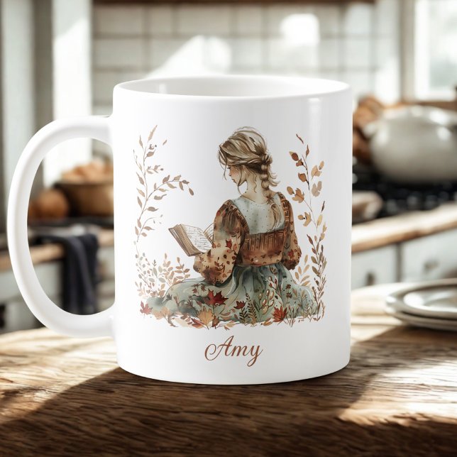 Taza De Café Amante del libro de otoño (Subido por el creador)