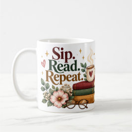 Taza De Café Amante del libro Sip Leer Repetir