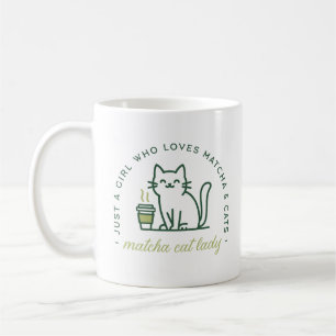 Taza De Café Amante del matcha y los gatos divertida solo una c