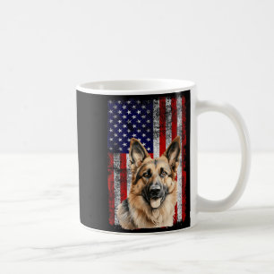 Taza De Café Amante del perro pastor alemán bandera de EE. UU.