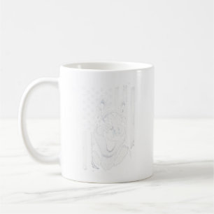 Taza De Café Amante del perro pastor alemán bandera estadounide