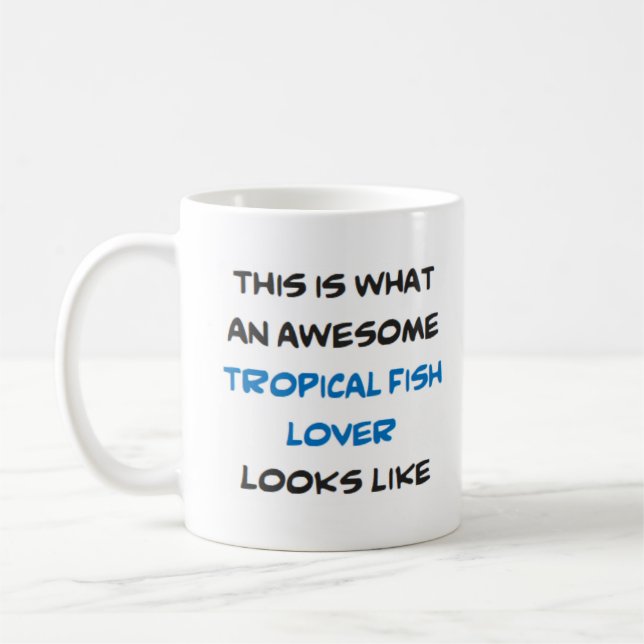 Taza De Café amante del pez tropical, impresionante (Izquierda)