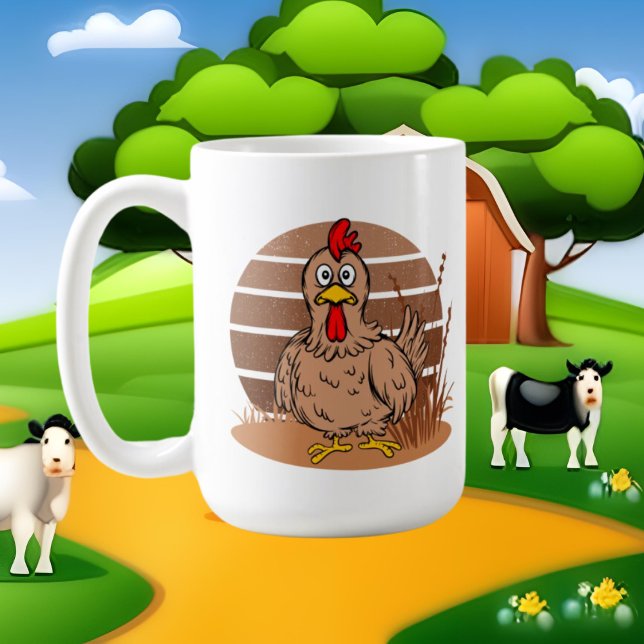 Taza De Café amante del pollo lindo añadir monograma (Subido por el creador)