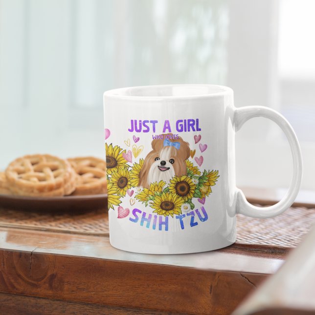 Taza De Café Amante del Shih tzu Girasol Entrenador Amante de P (Subido por el creador)
