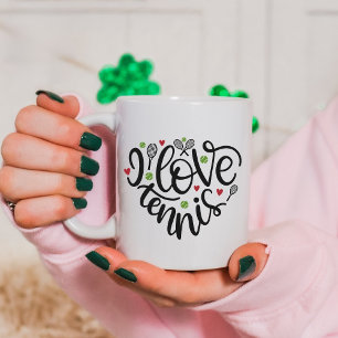 Taza De Café Amante del Tenis Amo Tenis Corazón