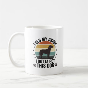 Taza De Café Amante Divertido de Perros Vintage Dobla Mi Bebida