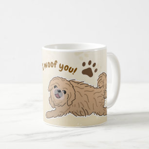 Taza De Café Amante feliz del perro pequinés te quiero con pata