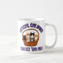 Taza De Café Amante Oficial del Gato - Recolectar ‘Todos